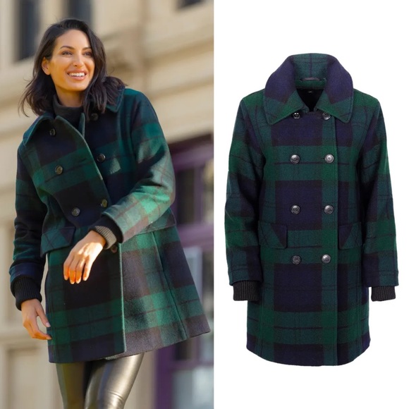 Pendleton Jackets \u0026 Coats | Pendleton Blackwatch Tartan Double Breasted Coat | Color: Black/Green | Size: S | Vwbuggy5252's Closet